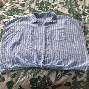 3/$5 Old Navy Linen Tie Front Button Down